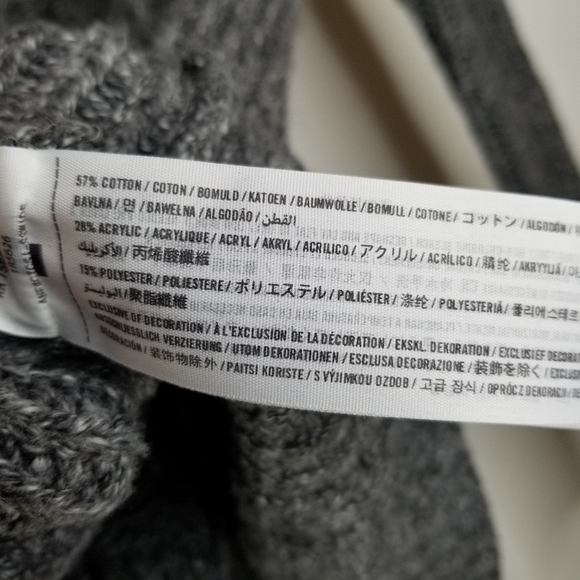 ABERCROMBIE & FITCH Fisherman Cable Knit Sweater Cowl Neck Grey Women's Small - Picture 8 of 10